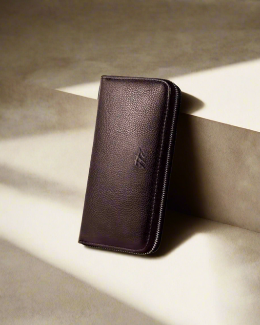 2H Brown Leather long wallet