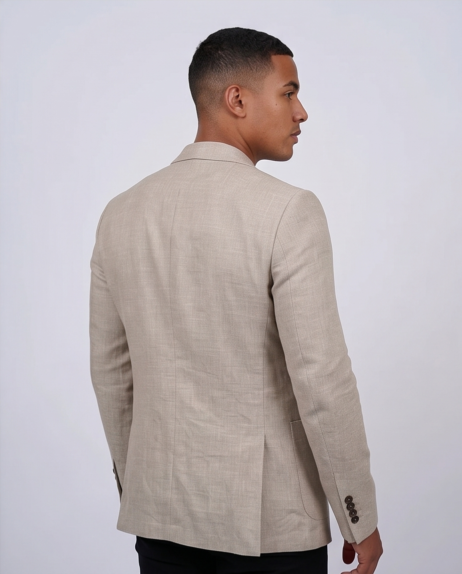 2H Beige Linen Blazer
