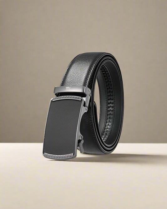 2H Automatic Sliding Buckle Leather Black