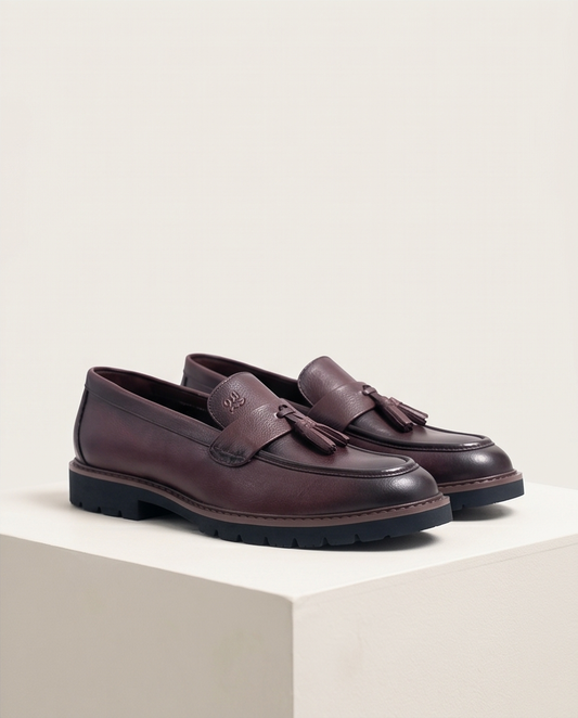 2H #004 Genuine Leather Brown Formal Shoes