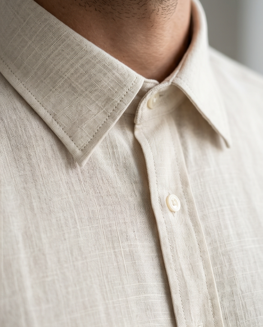 2H Beige Linen Casual Shirt