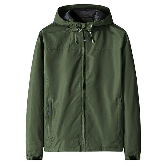2H Army Green Hooded Lightweight Casual Jacket