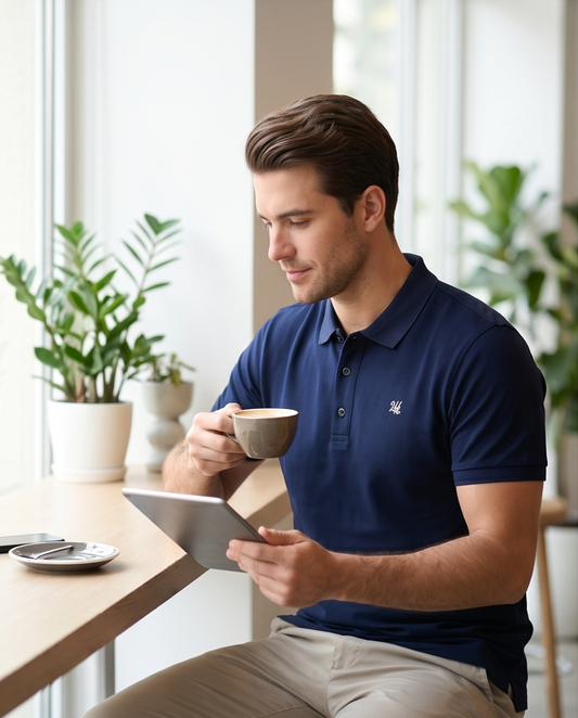 2H #CX.231 Navy Polo T-shirt