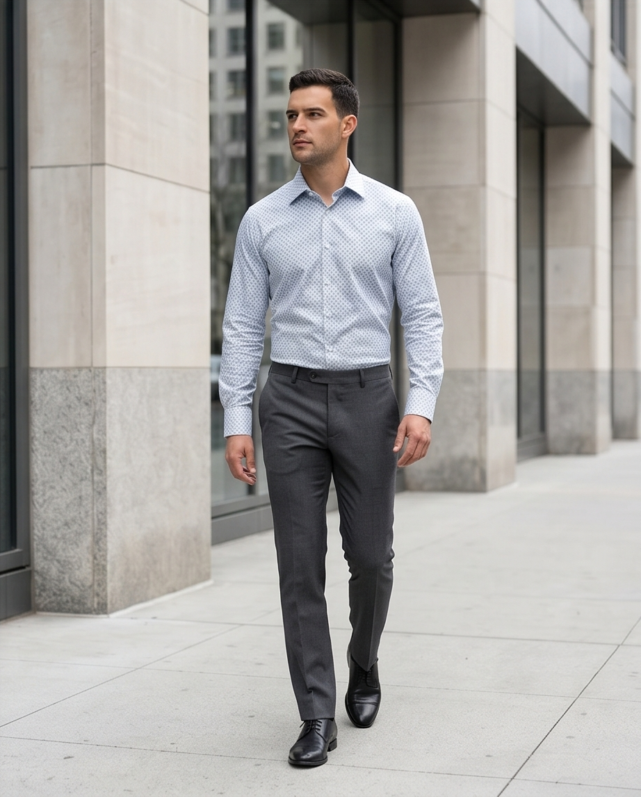 2H #180725 Gray printed Shirt