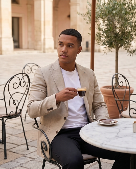 2H Beige Linen Blazer