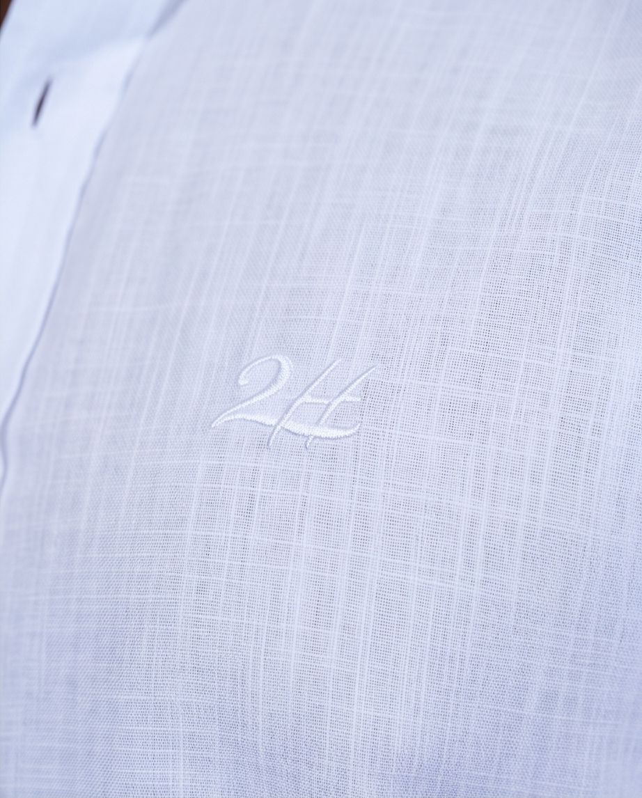 2H #260425 white Linen Shirt
