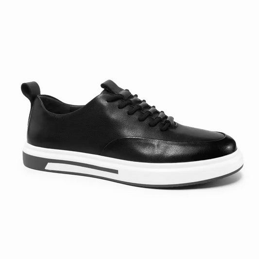 2H #E26005-87-422 Genuine Leather Black Casual Shoes