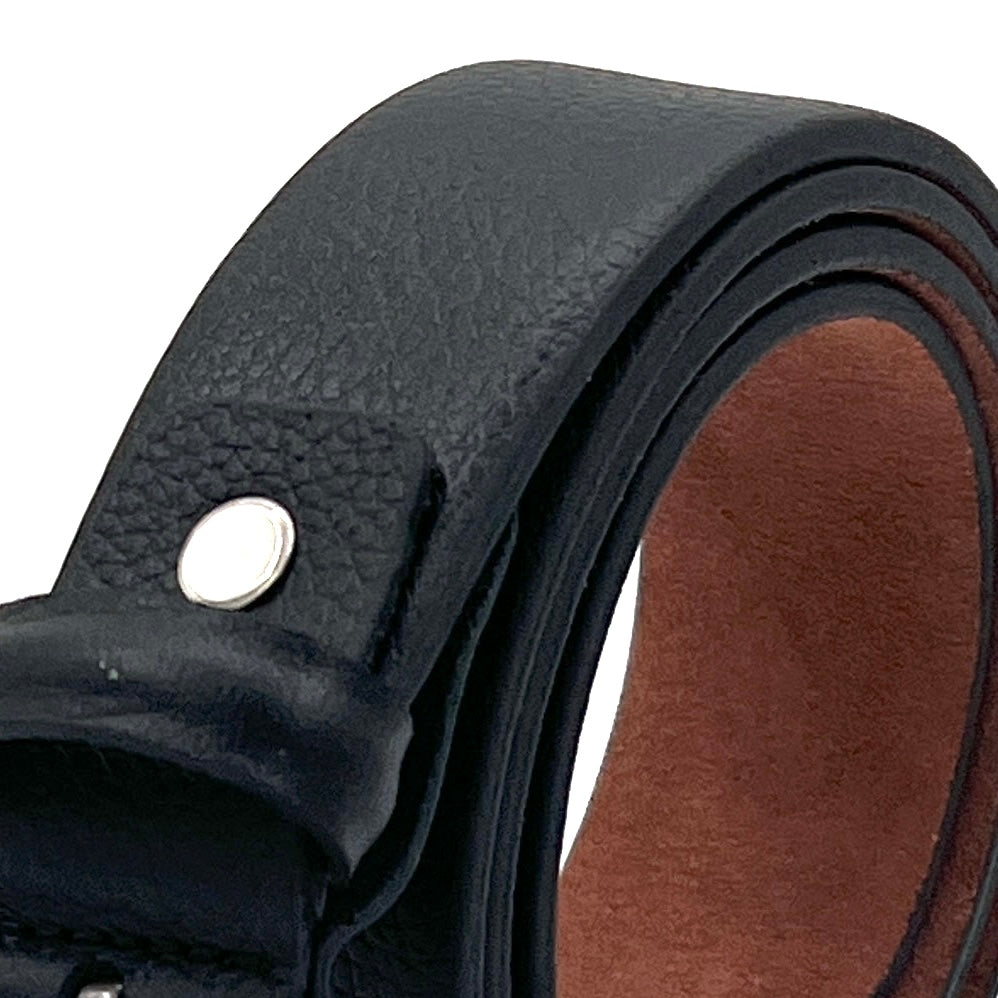 2H #EG Black Embossed Belt Genuine Leather