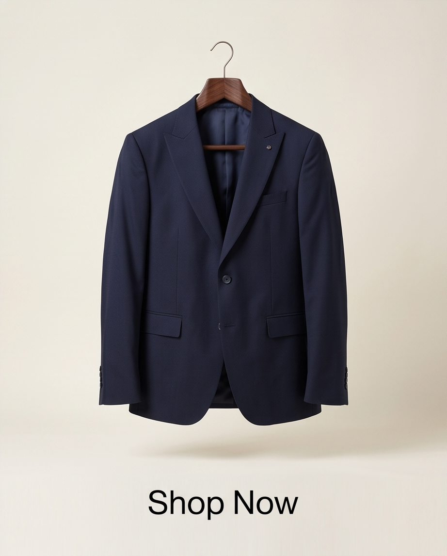 2H Navy Two Button Blazer