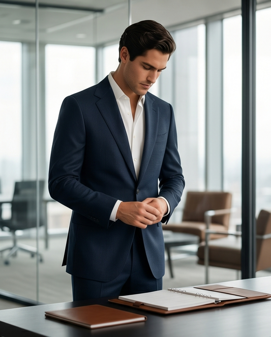 2H #1801 Navy Casual Suit