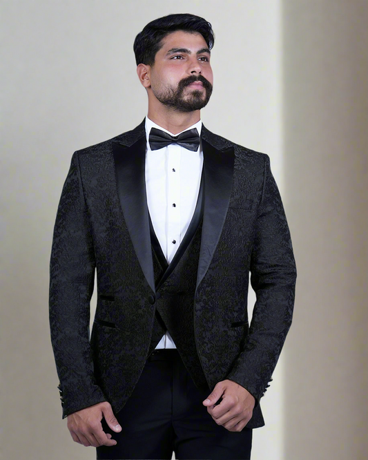 2H #250425 Black Wedding Suit