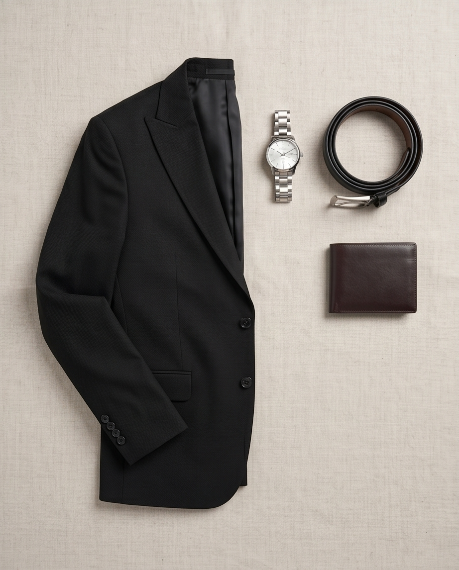 2H Black Two Button Blazer