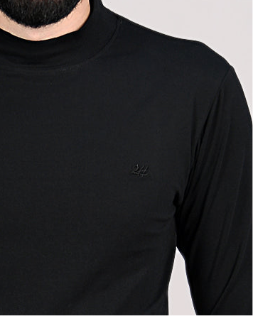 2H Black High Neck Long Sleeve Sweater