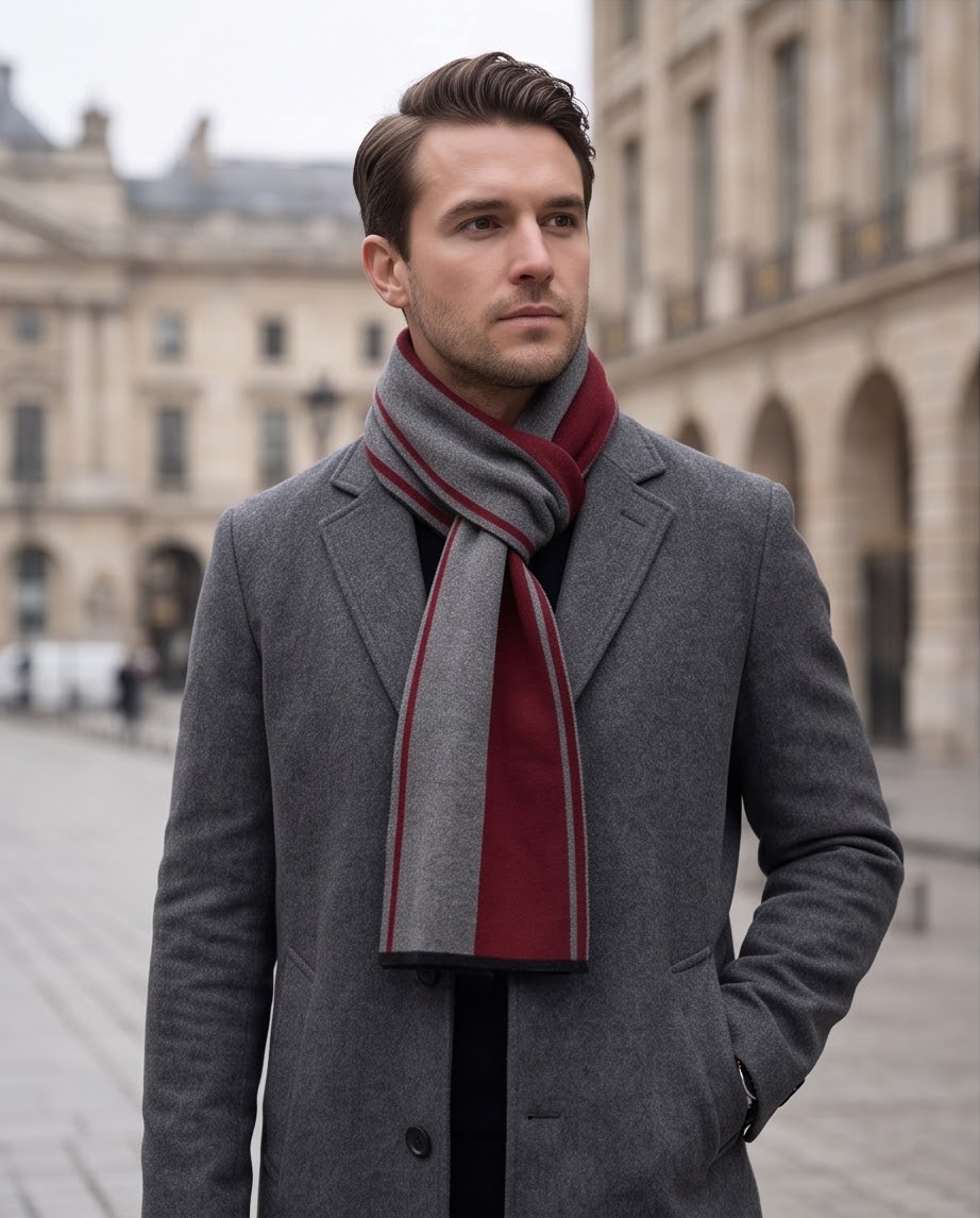 2H #065 Red/Gray Scarf