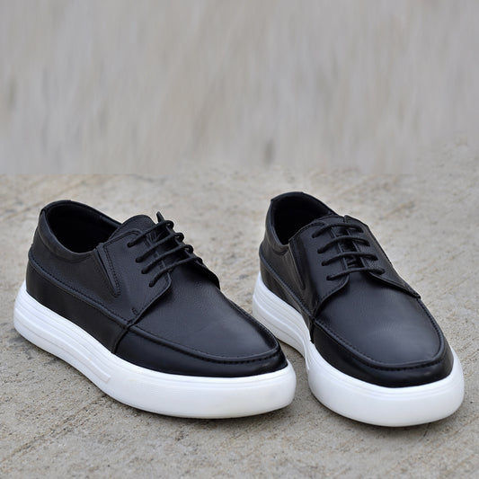 SALE! 2H #16070-24-413  Genuine Leather Black Casual Shoes
