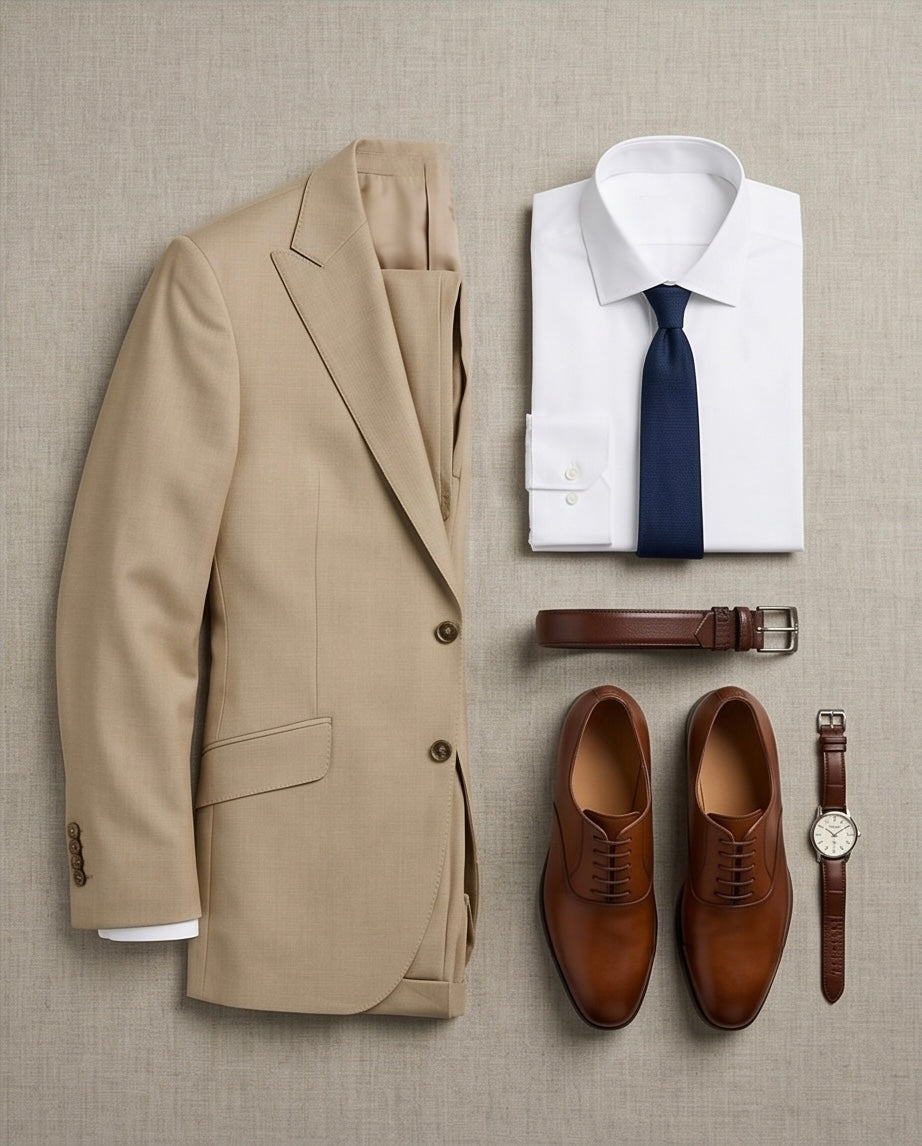 2H #003-1004-50 Beige Formal suit