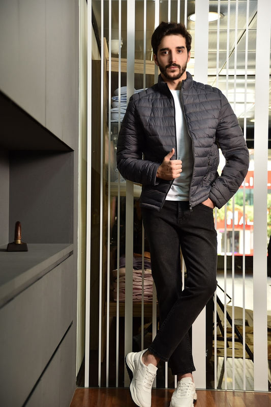 2H Gray Winter Casual Jacket