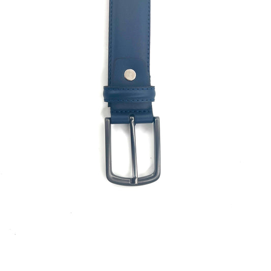 2H #EG Navy Genuine Leather Formal Belt