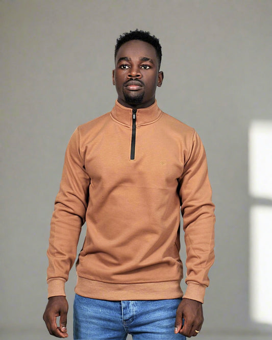 2H #9344 Havan High Neck Sweater With Zipper