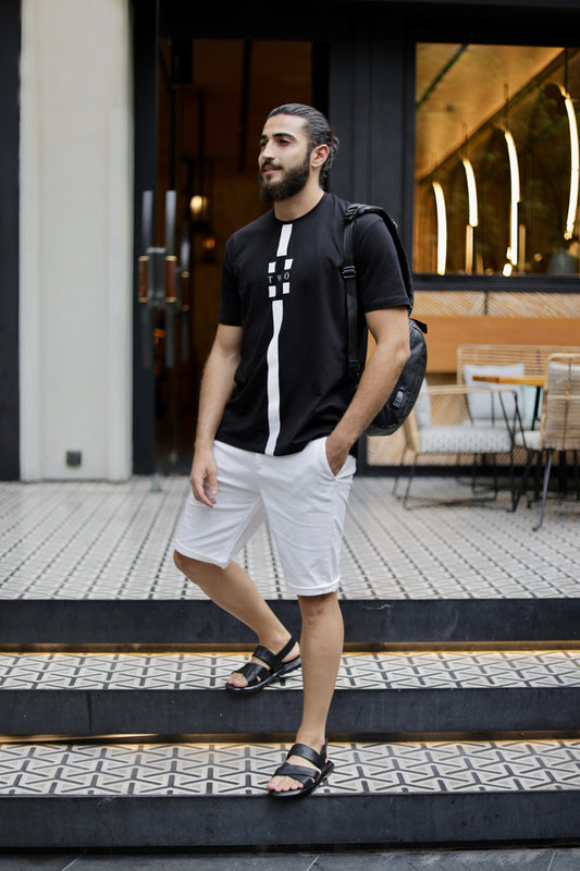 SALE! 2H #88160 Black Printed T-shirt