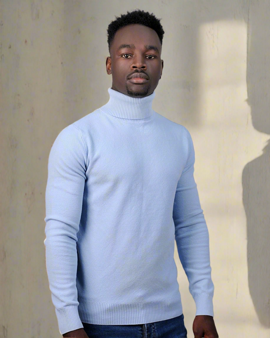 SALE! 2H #46033 Blue High Neck Sweater