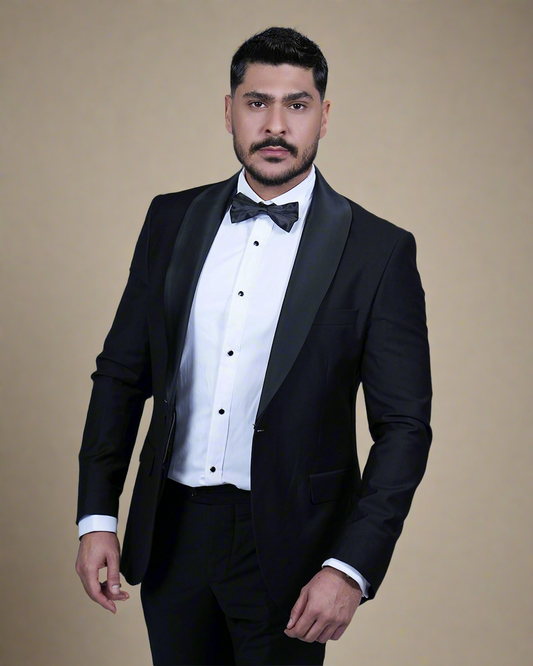 2H Black Wedding Suit 2 Pieces