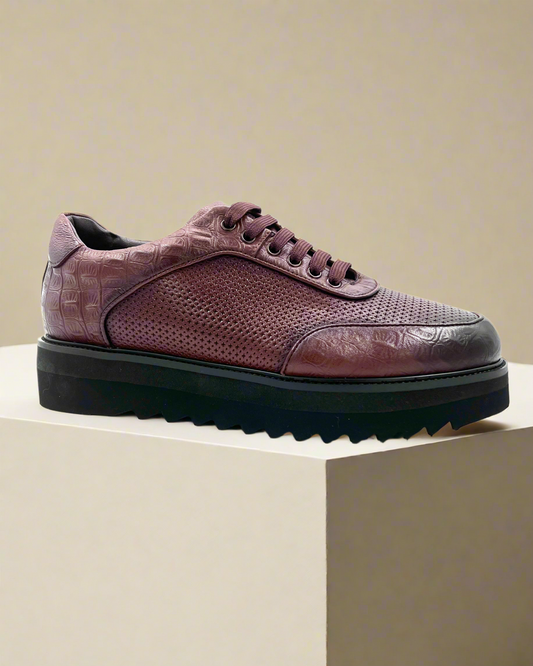 2H #S8042-27-136 Genuine Leather Brown Casual Shoes