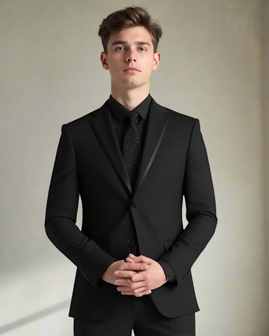 2H Black Wedding Suit