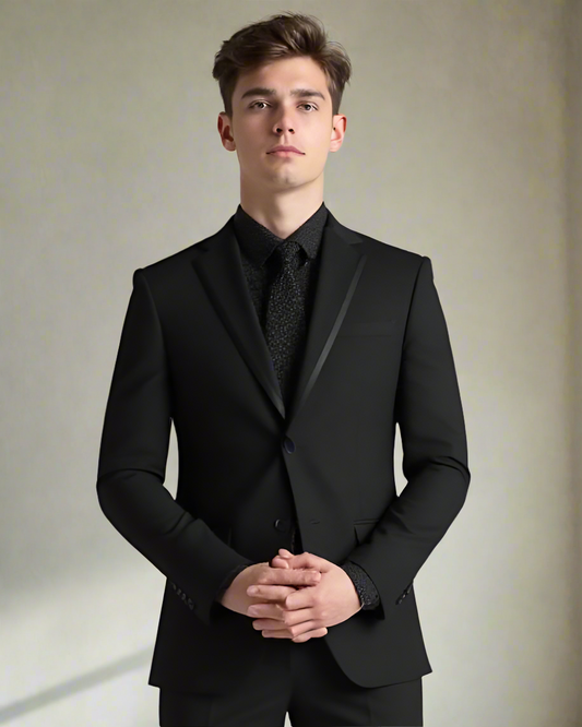 2H Black Wedding Suit
