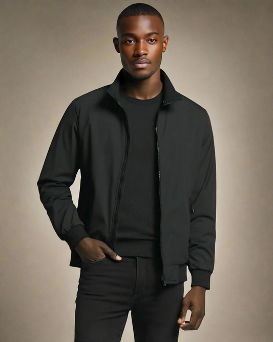 2H #8091 Black Lightweight Casual Jacket