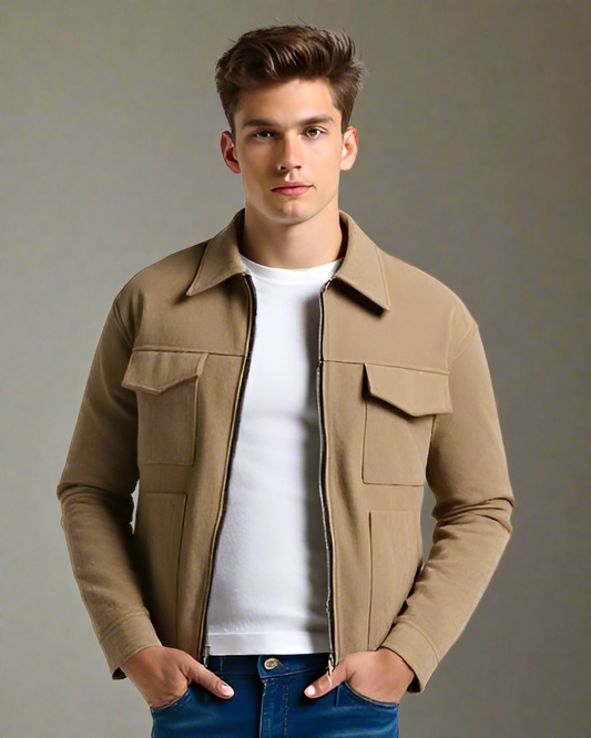 SALE! 2H Beige Chamois Casual Jacket