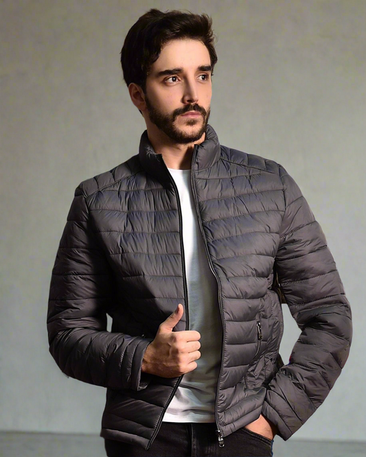 2H Gray Winter Casual Jacket