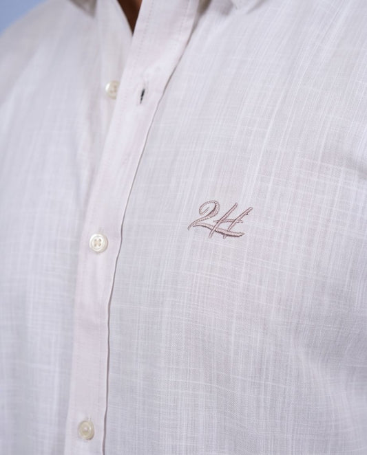 2H #260425 Beige Linen Shirt