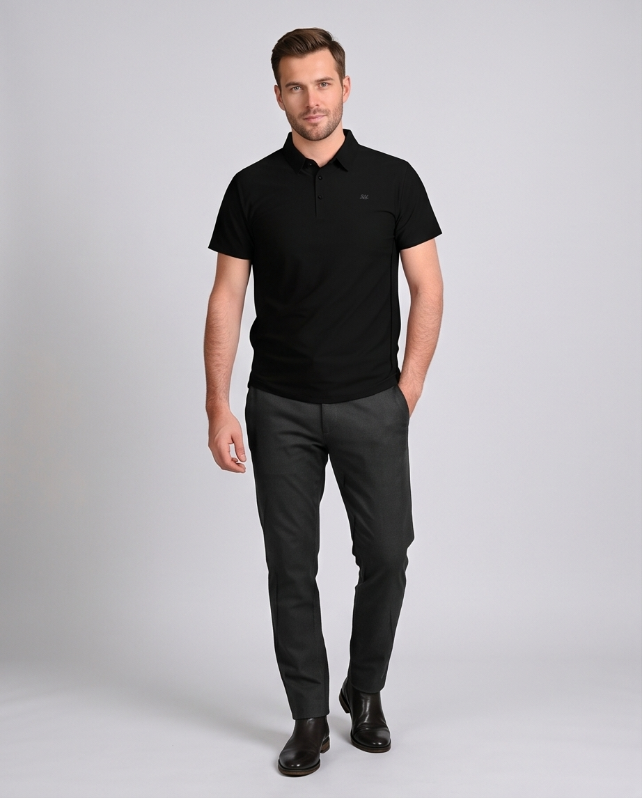 2H #CX151 Black Polo T-shirt