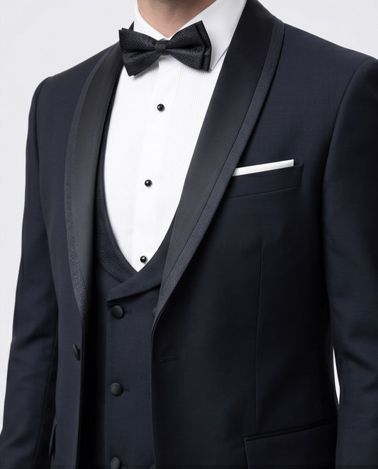 2H Black Wedding Suit 2 Pieces