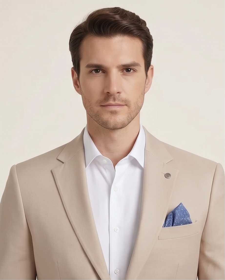 2H #24-01 Beige Tweed One Button Blazer