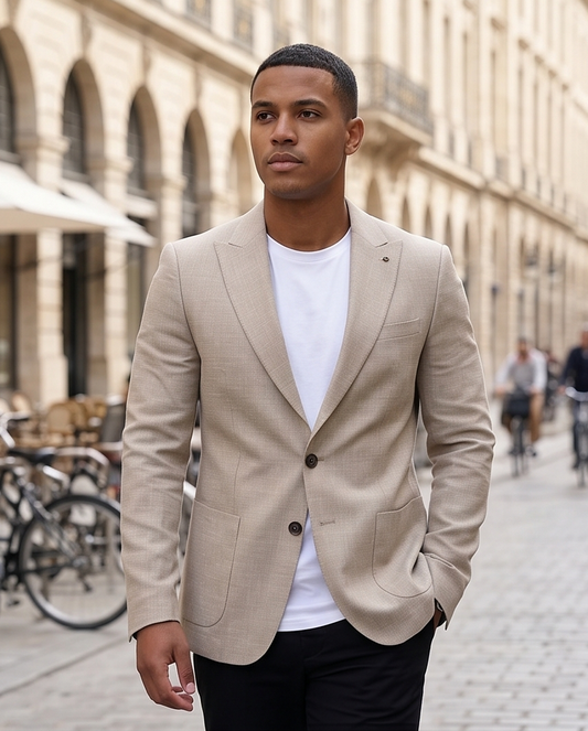 2H Beige Linen Blazer