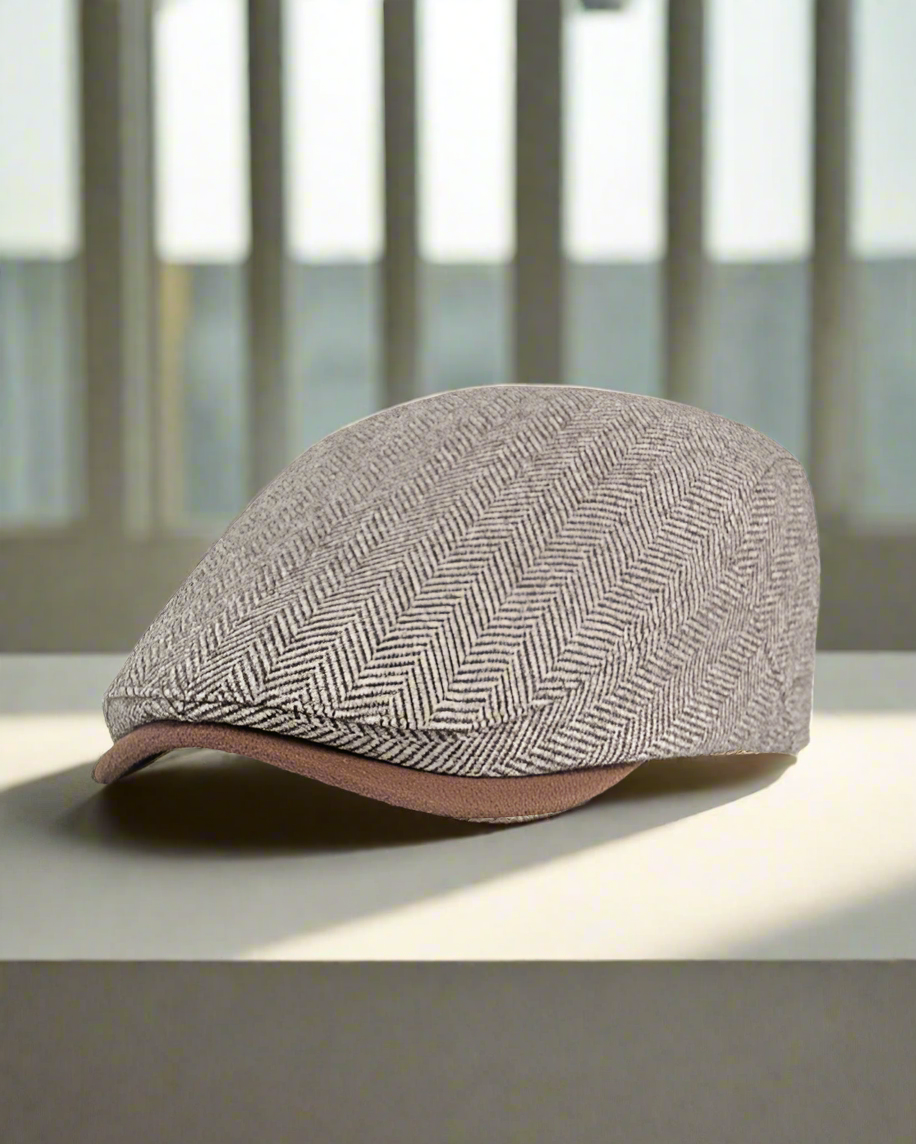 2H Light Coffee Herringbone Cap