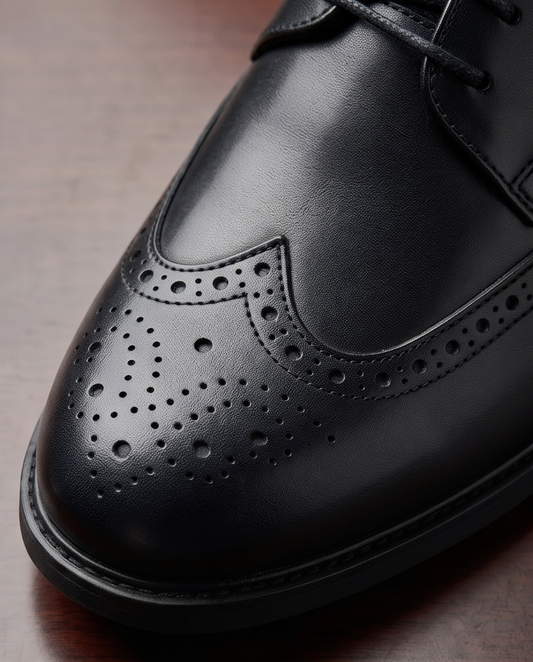 2H #JSL110-2 Black Formal Shoes