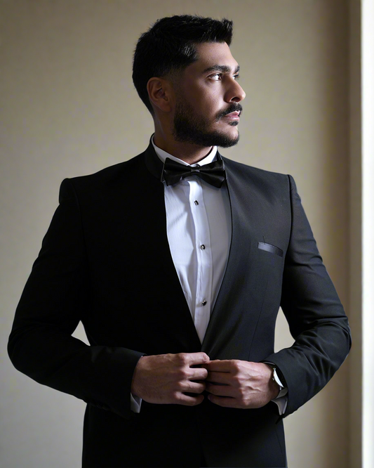 2H Black Wedding Suit 2 Pieces