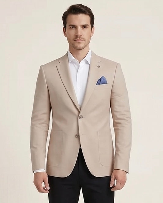 2H #24-01 Beige Tweed One Button Blazer