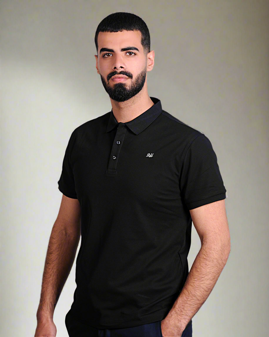 2H #CX.231 Black Polo T-shirt