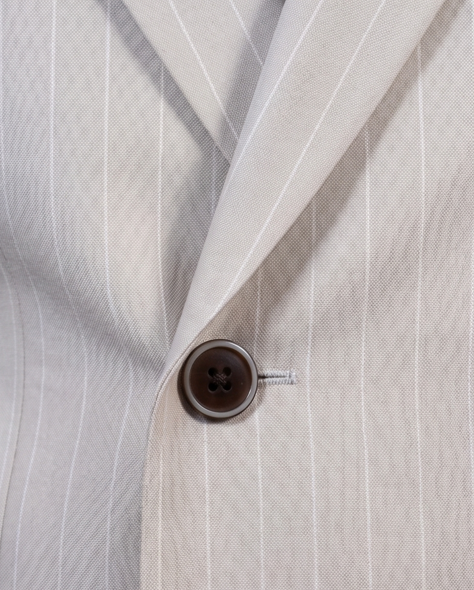 2H #TR330-4 Beige double breasted Striped Suit