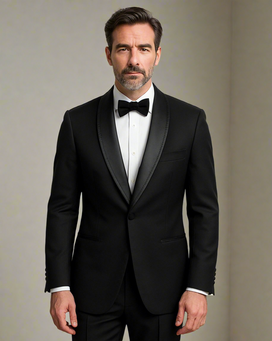 2H Black Wedding Suit