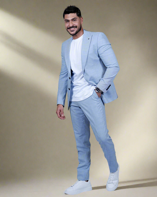 2H #150325-C4 Light Blue Casual Suit
