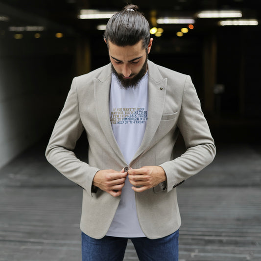 SALE! 2H beige One Button Blazer