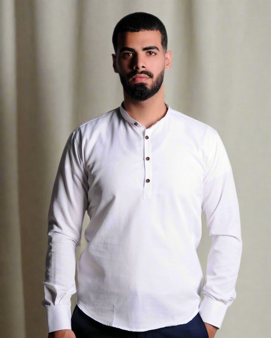 2H White Three-Button Shirt