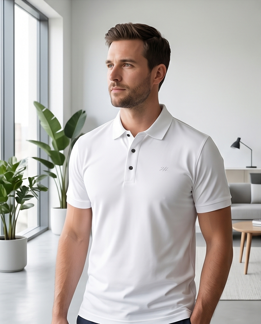 2H #CX.231 White Polo T-shirt