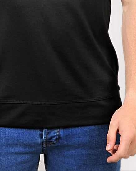 SALE! 2H #12576 Black Mercerized Cotton High Neck T-Shirt
