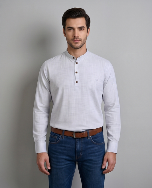 SALE! 2H Gray Linen Three-Button Shirt